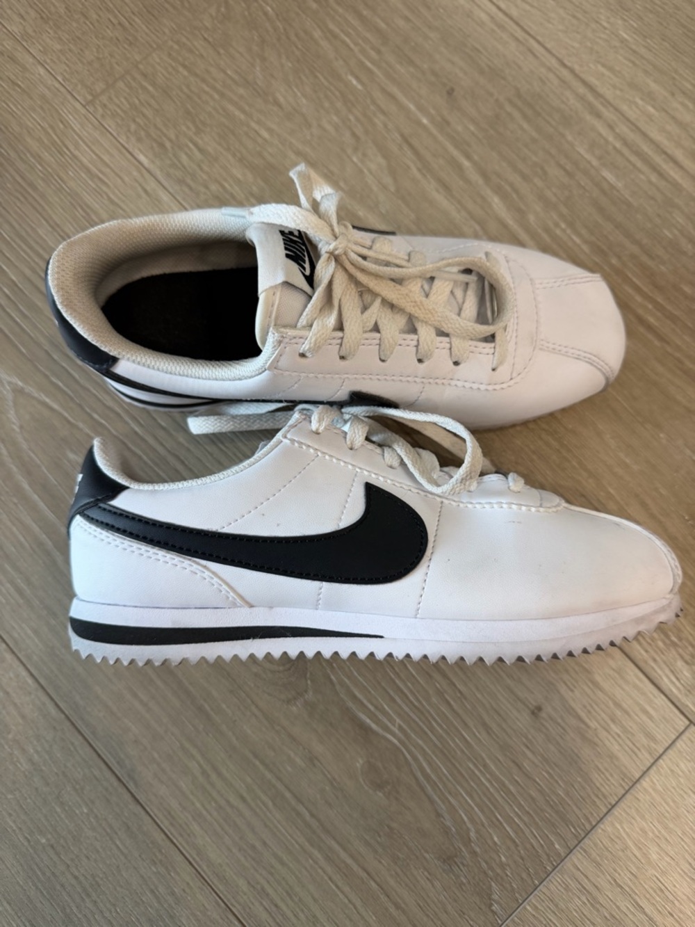 Nike kids Classic Cortez Leather Sneakers - White/Black